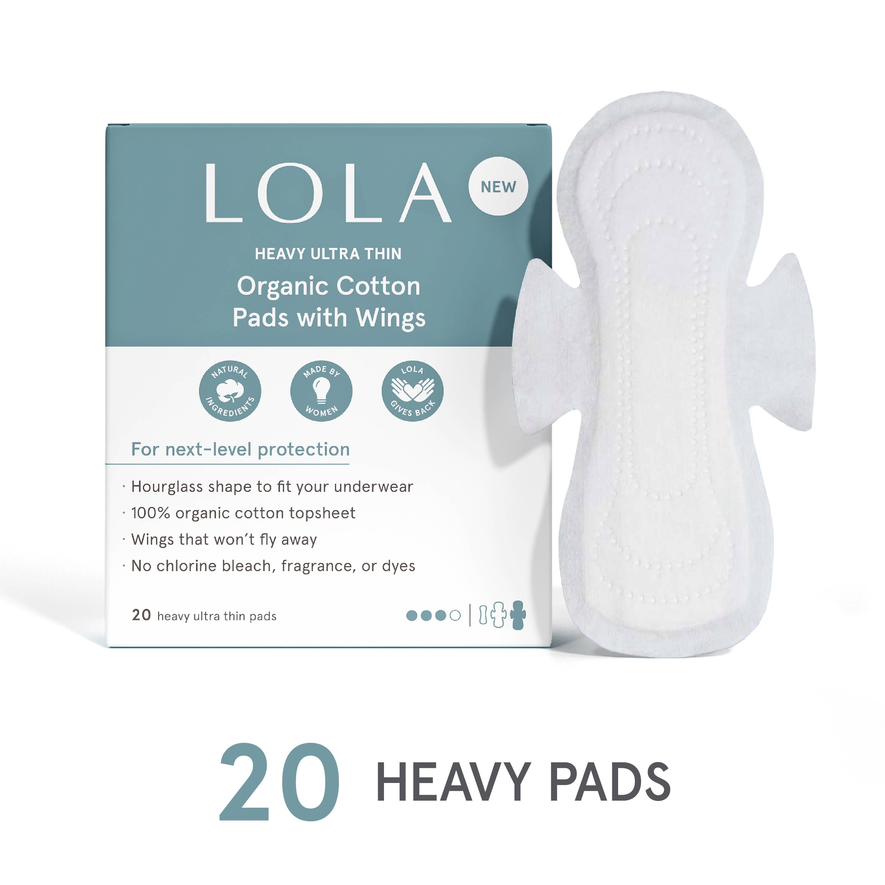 Image of LOLA - 20ct Ultra Thin Pads w/ Wings, Heavy